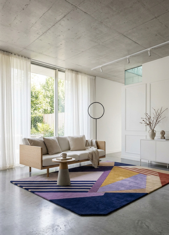 «Bauhaus Geometry» Avant-Garde Statement Rug 5×8/6×9/8×10