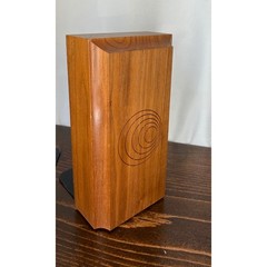 Vintage Lasercraft Solid American Walnut Laser Engraved Bookends MCM Geometric