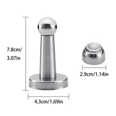 Magnetic Door Stopper Stainless Steel Wall/Floor Mounted Holder for Home Office