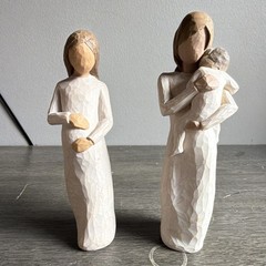 Willow Tree Figurine Lot, Resin People/Family, Beige White Brown, Freestanding