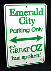 EMERALD CITY Parking – *US MADE* Embossed Sign – Man Cave Garage Bar Wall Decor