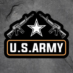 US Army sticker vinyl decal military guns patriotic american flag