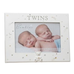 Baby Photo Frame – 6” x 4” – Cream / Unisex – Twins