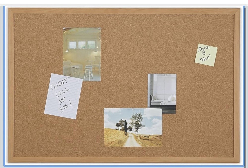 Staples Cork Bulletin Board, 3 x 2 Feet, Oak Frame, Vertical or Horizontal Mount