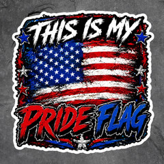 Patriotic Sticker Vinyl Decal This Is My Pride Flag American Flag USA Freedom