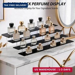 Acrylic Riser Display Stand, Black 4 Tier Cupcake Stand Display Risers Shelf Per