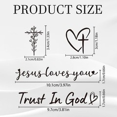 6 Pcs Trust in God Rearview Mirror Stickers, Christian Car Decals for Faith Insp