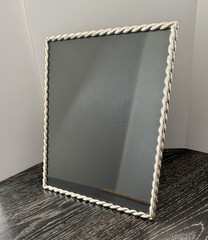 Pottery Barn Twisted Rope Silver Plated Photo Frame Tabletop 8” x 10”