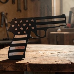 10″ x 8″ -16 Gauge Steel American Flag Gun Sign