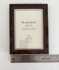NEW Natalini Handmade 5 x 7″ Italy Lacquer Photo Picture Frame Brown Wood Modern