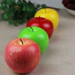 8cm Simulation Fruit Apple Plastic Fake Red Green Yellow Apples Photo Props