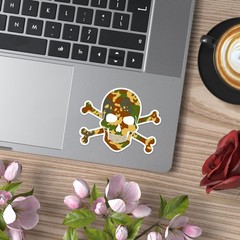 Camo Camouflage Skull – Vinyl Decal Sticker – Car Window Laptop – ebn9003
