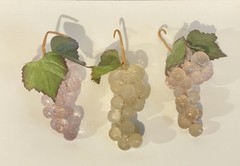 Vintage Grape Clusters Faceted Lucite Plastic Lavender, Lavender Cream & Cream