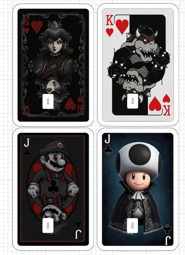 Gothic Super Mario Credit Debit ATM Card Skin Sticker Toad Princess Peach Bowser