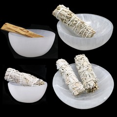 Selenite Crystal Bowl 3 4 5 and 6 Inch For Smudging and Crystal Charging Station