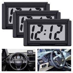 New 3 Pack Mini Digital Clock Small Adhesive Stick On Easy To Read Large Numbers