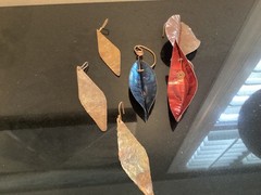 Copper Leaves (Set of 6) Metal Art – Copper Size Varies Per Piece