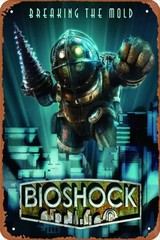 Classic Video Game Tin Metal Signs Poster Bioshock Rapture Anime Pictures De