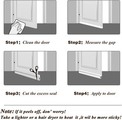 [2Pack Large Door Sweep] Huge Gap Door Draft Stopper, 3-2/5″W x 39″ L Door Botto