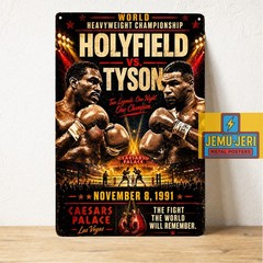 Evander Holyfield vs Mike Tyson Boxing Metal Tin Sign Poster 20x30cm