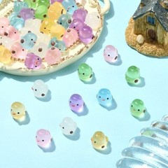 60x Luminous Resin Chicks Glow in The Dark Figurines for Landscape Jewelry Decor