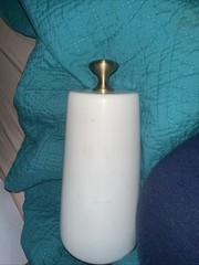 Lukytme Solid Marble Decorative Heavy-Duty Doorstop or Booke End, Brass Handle