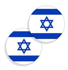 Israel Flag Stickers Flag Decals Vinyl Round Indoor Outdoor Circles 4 pack