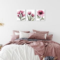 Water Resistant 3-Piece Floral Canvas Wall Art Set – 12×16» for Any Room