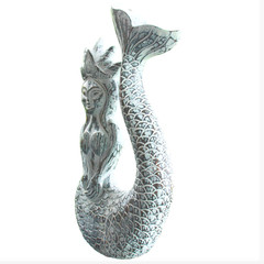 Mermaid Sea Maid Relief Panel Nautical carved wood Bali Art Wall Sculpture left