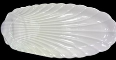 Studio Nova Sea Shell Serving Tray Platter Dish White Scalloped Japan 21.5 x 10