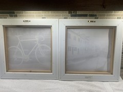 Yellow Bicycle and Canal street Abstract Canvas Framed Print Picture Wall Art