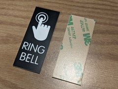 Engraved 2.5″ Vertical RING BELL Black Doorbell Sign Plaque Plate w/ Adhesive