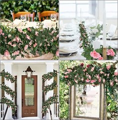 7.5 Ft Garland Wall Artificial Hanging Rose Flower Vine Deep Pink Wedding Decor