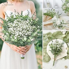100 Pcs Mixed Artificial Eucalyptus Stems,Babys Breath Artificial 100pcs
