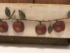 Vintage Wood Apple Mail Letter Key Holder Organizer Wall Hanging