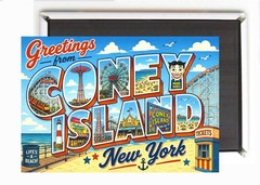 Greetings from Coney Island New York FRIDGE MAGNET travel souvenir «style Z»