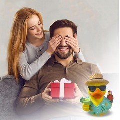Margaritaville Rubber Duck Style Resin Collectible High Quality Decor Parrot
