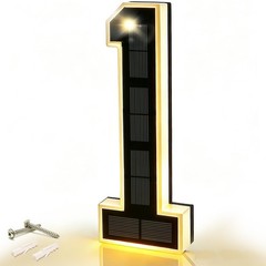 9 Inch Solar Lighted House Numbers for Outside, Waterproof LED Illuminated Addre