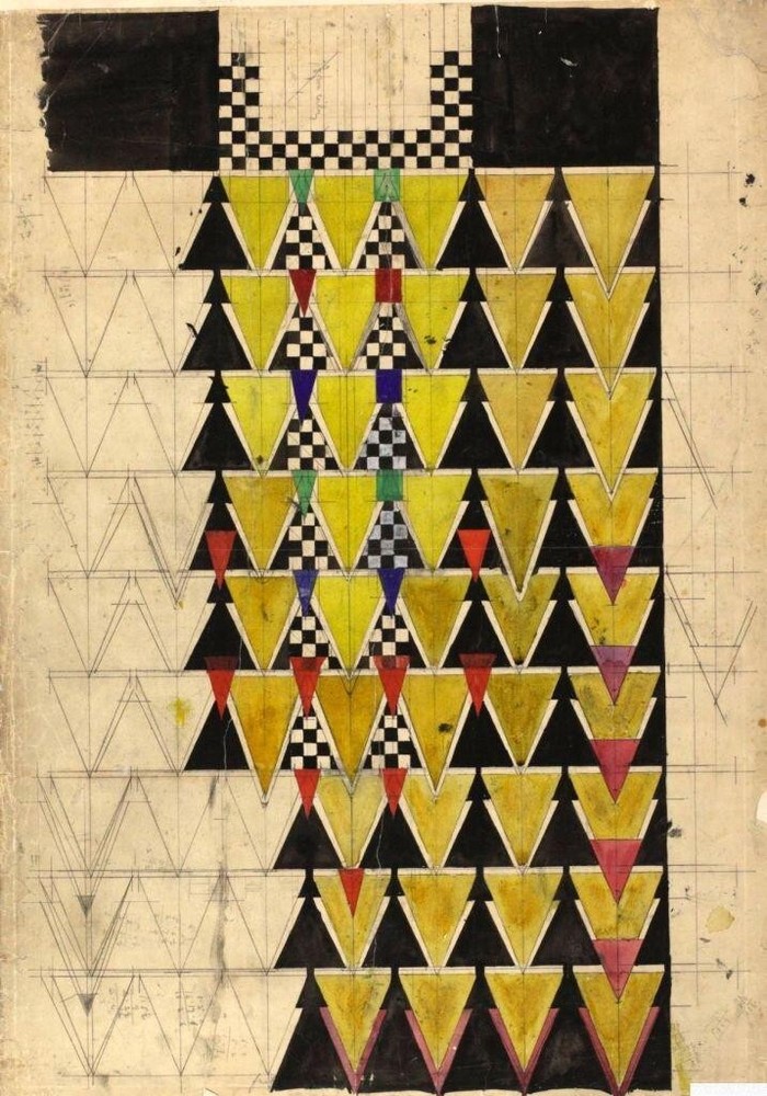 Textile Pattern : Charles Rennie Mackintosh : 1910 : Archival Art Print