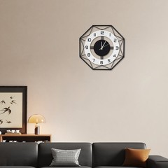 Modern Wall Clock Decorative Wall Mounted Clocks Decoration for Home w/ Hooks