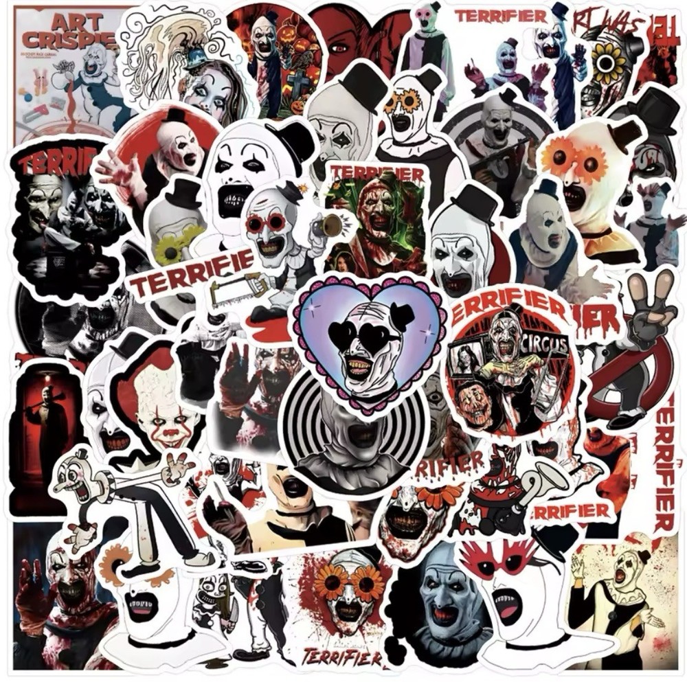 Art The Clown Style Stickers 50pk Mixed Terrifier Horror Stickers FREE SHIPPING