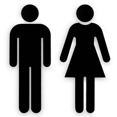 Men and Women Bathroom Signs Decor (Figure Set Black Acrylic) – Men and Women…