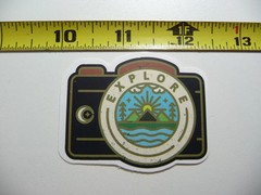 CAMERA EXPLORER SMALL STICKER DECAL CAMPING TRAVEL VACATION FUNNY