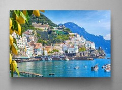 Amalfi Coast Print Beautiful Italian Landscape Italy Art FRAMED Apartment Decor