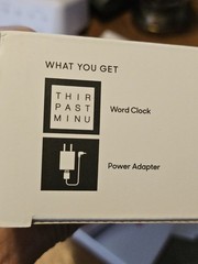 New In Box Sharper Image® LED Light-up Word Clock, 7.75″, Electronic Desk Clock