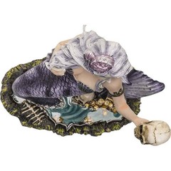 Pacific Trading Nautical Collectible Gothic Mermaid Holding Skull Figure Purple