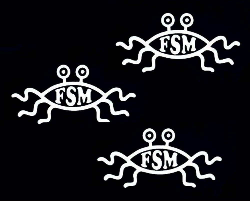 Three Pack – Flying Spaghetti Monster – 6″ Vinyl Decals – Pastafarianism FSM