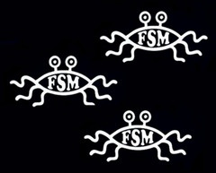 Three Pack – Flying Spaghetti Monster – 6″ Vinyl Decals – Pastafarianism FSM