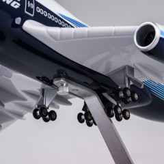 18.5 inch B747 Airplane Model Toys American United Airlines W/ LED Light Wheel