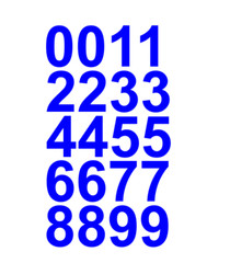 1″ Inch Premium Mailbox Number Vinyl Decal Sticker Sheet (Blue)